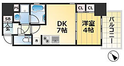 アーバネックスみなと元町 1DKの間取図画像