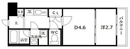 GENOVIA竹ノ塚 1DKの間取図画像