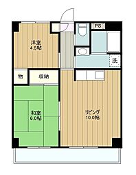 スクエアK3 2LDKの間取図画像