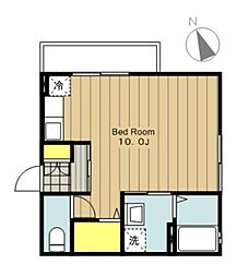ベローナモレ 1階ワンルームの間取り