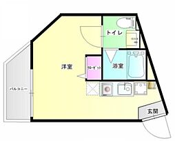 リヴェール弐番館 3階ワンルームの間取り