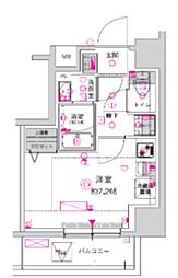 CREST TAPP川崎港町 ワンルームの間取図画像