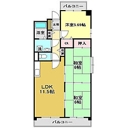 クレスト廿代 3LDKの間取図画像