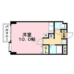 ラ・レジダンス・ド西新 ワンルームの間取図画像