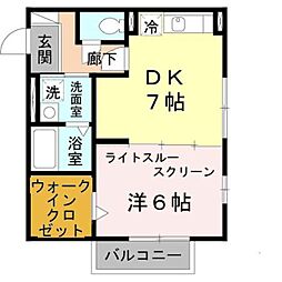 ビアンコ　フォレスタ 1階1DKの間取り