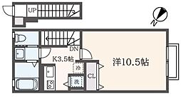 ローズコート 1Kの間取図画像