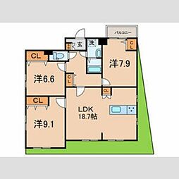 Ｒｅｓｉｄｅｎｃｅヴィヴィエ文京 1階3LDKの間取り