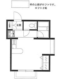 シェンブルグ 2階ワンルームの間取り