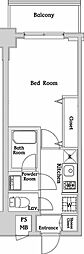 ハーモニーレジデンス西麻布 1Kの間取図画像