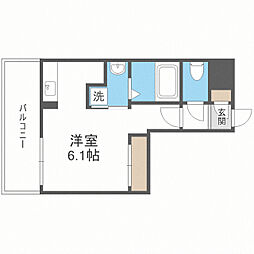 モダンパラッツォ大濠スクエア ワンルームの間取図画像