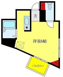 DRS第3ビル ワンルームの間取図画像