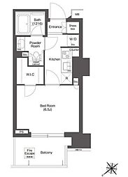コンフォリア新中野 3階1Kの間取り