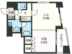 エスティメゾン浅草駒形 1LDKの間取図画像