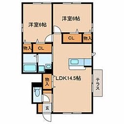 セラデュオ 2LDKの間取図画像