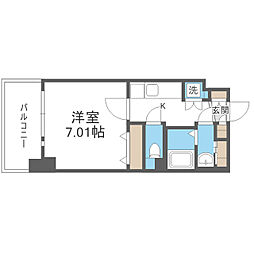 サヴォイ箱崎セントリシティ 1Kの間取図画像