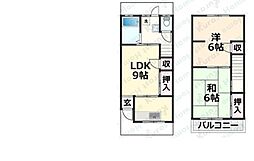 百舌鳥梅北町4丁戸建 2LDKの間取り