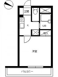 スカイコート日本橋浜町 11階1Kの間取り