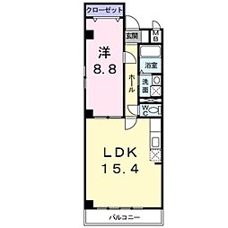 京都地下鉄東西線 二条城前駅 徒歩9分の賃貸マンション 5階1LDKの間取り