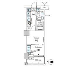 PARKAXIS本所吾妻橋サウスレジデンス 1DKの間取図画像