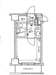 クリオ横浜平沼壱番館 3階1Kの間取り
