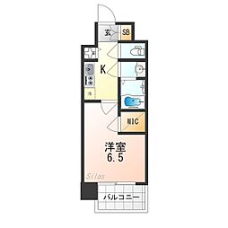 エスリード京都梅小路 1Kの間取図画像