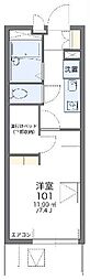 レオパレス夜光 1Kの間取図画像