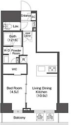 コンフォリア・リヴ西葛西 3階1LDKの間取り