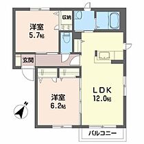 シャーメゾン高屋敷　Ｂ 202 ｜ 岩手県奥州市水沢字高屋敷178-1（賃貸アパート2LDK・2階・54.00㎡） その2