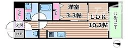 スプランディッド大阪EAST 1LDKの間取図画像