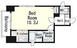 スカイタワー東上野 2階1Kの間取り