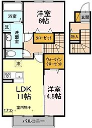 グレイスコート 2LDKの間取図画像