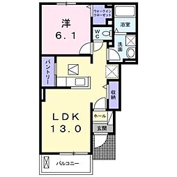 コンフォーティアB棟 1LDKの間取図画像