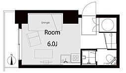 JR京葉線 八丁堀駅 徒歩1分の賃貸マンション 2階ワンルームの間取り