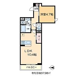 セレスティア亀有 1階1LDKの間取り