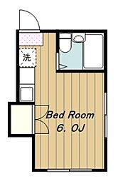 セフィール矢野口 2階ワンルームの間取り