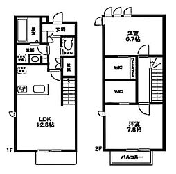 フォレストガーデン稲毛 1階2LDKの間取り