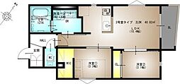 REGALEST摂津パウ 2LDKの間取図画像