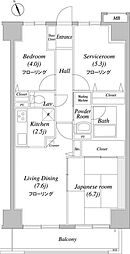 グレイスコート船橋 2SLDKの間取図画像