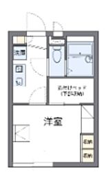 レオパレスますがた 2階1Kの間取り