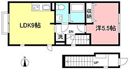 小田急小田原線 下北沢駅 徒歩5分の賃貸アパート 2階1LDKの間取り