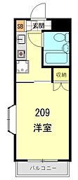 ハイタウン羽田 1Kの間取図画像