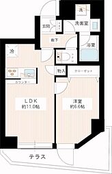 ブライズ蒲田ＳＯＵＴＨ 1階1LDKの間取り