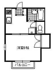 第2ハシバハイツ 2階1Kの間取り