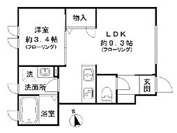 PeakAvenueMee 1LDKの間取図画像