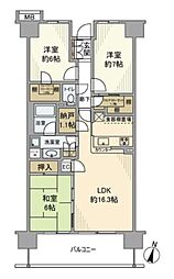 パークシティさいたま北コートレジデンス 3LDKの間取図画像