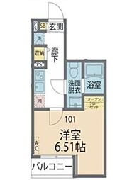 カインドネス本厚木ガーデンI 1Kの間取図画像