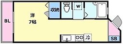 ガーデンハイツ池尻 3階ワンルームの間取り