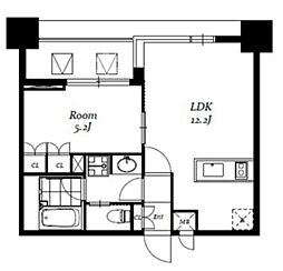 レジディア日本橋馬喰町3 1LDKの間取図画像