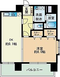 高口箔屋ビル 1DKの間取図画像