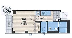 ハイマートヒルズ 3階1Kの間取り